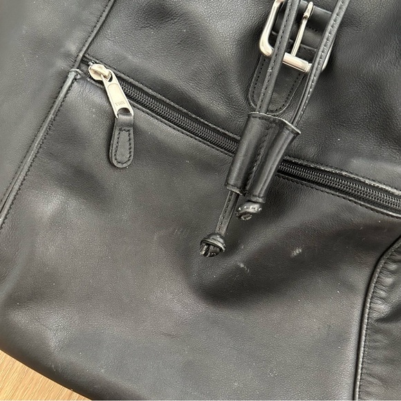 Coach Drawstring Bucket Bag Black Backpack Leather Vintage Tote Daypack Travel - Picture 7 of 15